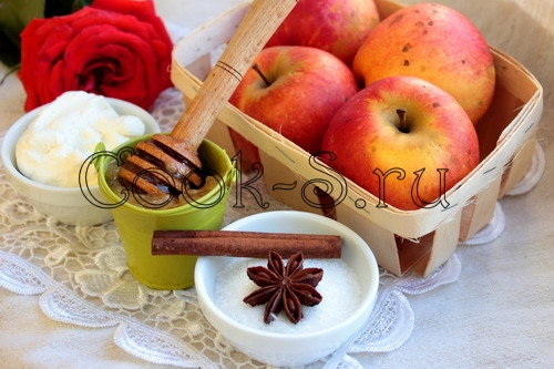 печеные яблоки с творогом - ингредиенты