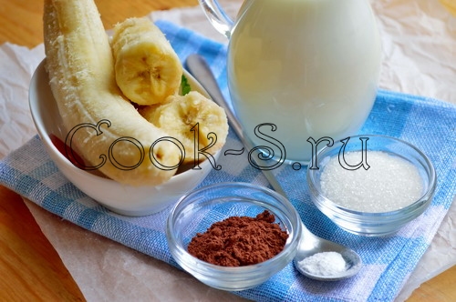 Банановый молочный коктейль - Пошаговый рецепт с фото, Напитки