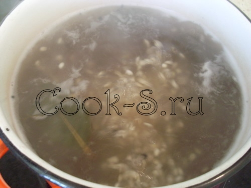 грибной суп с перловкой - варить перловку