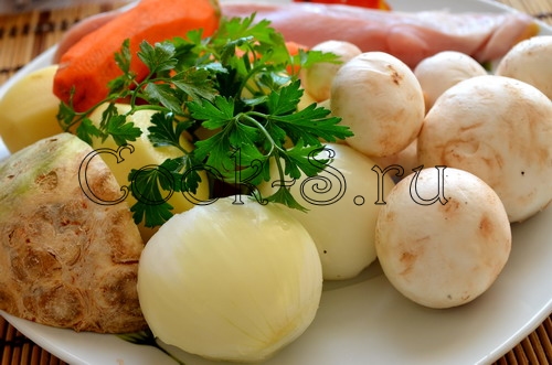 грибной суп с сельдереем - ингредиенты
