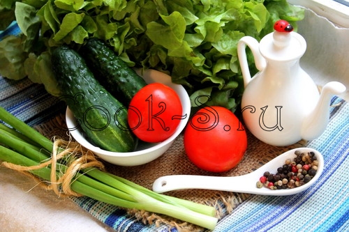 легкий овощной салат - ингредиенты