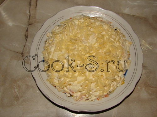 салат новогодняя ель - 9 слой - сыр