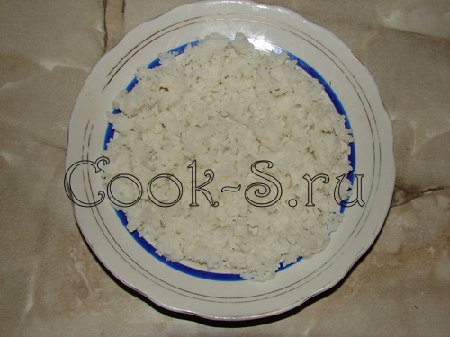 салат новогодняя ель - 1 слой - рис