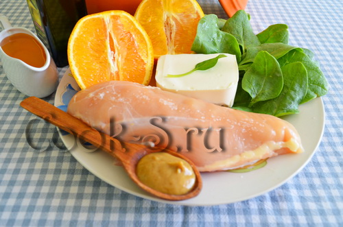 салат с апельсинами и курицей - ингредиенты