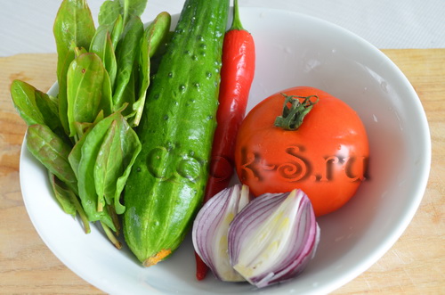 салат со щавелем - ингредиенты