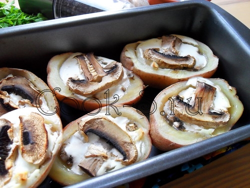 картофель фаршированный грибами