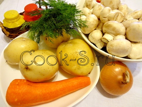 картофельные зразы с грибами - ингредиенты
