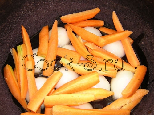 сабзавотли димлама, тушеные овощи - морковь