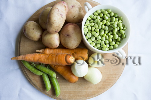 жареная картошка с овощами - ингредиенты