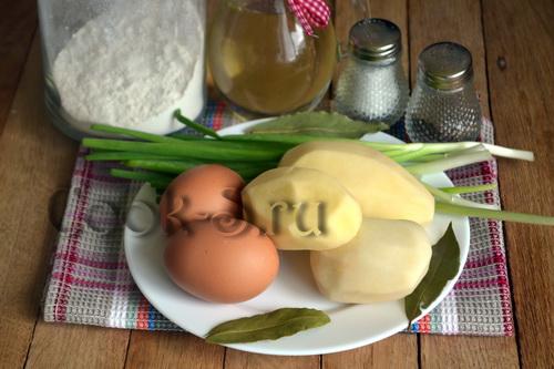 картофельные зразы с луком и яйцом - ингредиенты
