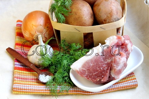 картошка с мясом в духовке - ингредиенты