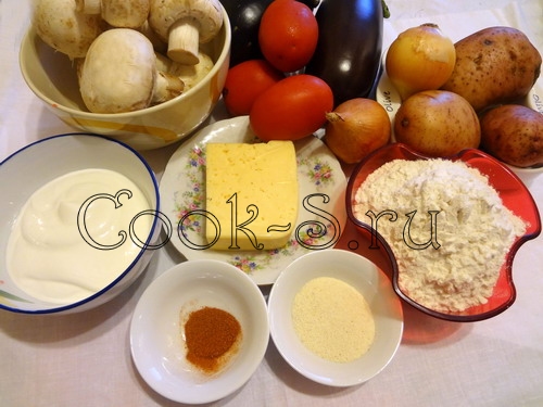 картофельный пирог с грибами - ингредиенты