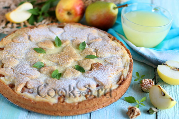 пирог с яблоками и грушами рецепт с фото