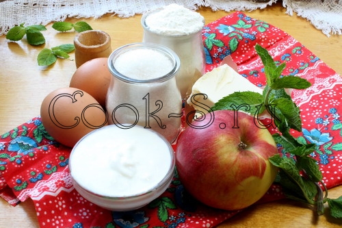 пирог с яблоками и творогом - ингредиенты