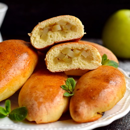 Творожные пирожки с яблоками 