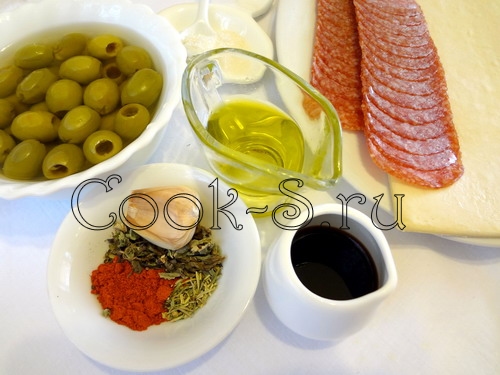 закуска с оливками - ингредиенты