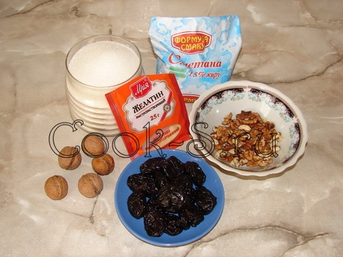 Десерт Чернослив с орехами - ингредиенты