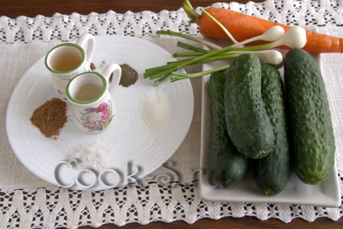 огурцы с морковкой по-корейски на зиму - ингредиенты