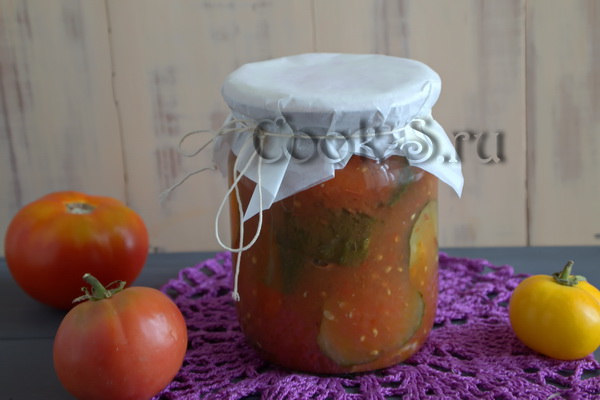 рецепт огурцов в томатной заливке на зиму без стерилизации