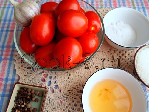 помидоры с чесноком на зиму - ингредиенты