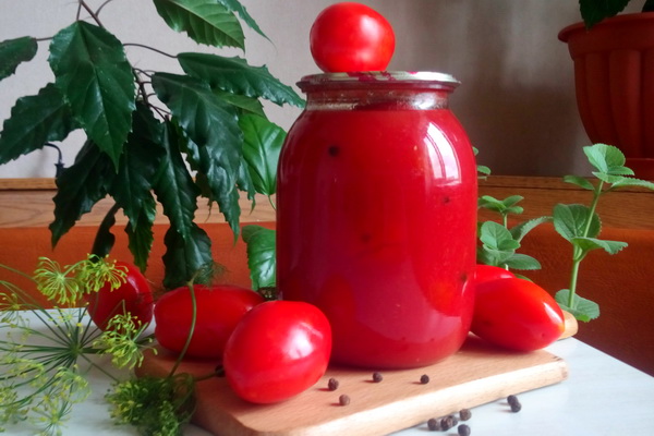 помидоры в собственном соку на зиму без стерилизации рецепт с фото