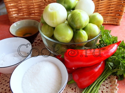 салат из зеленых помидоров - ингредиенты