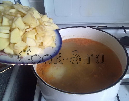 суп из куриных сердечек - картофель