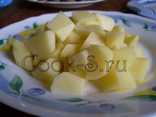 суп с фрикадельками - картофель
