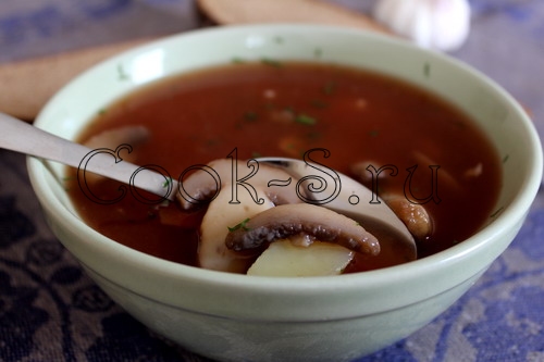 томатный суп с грибами
