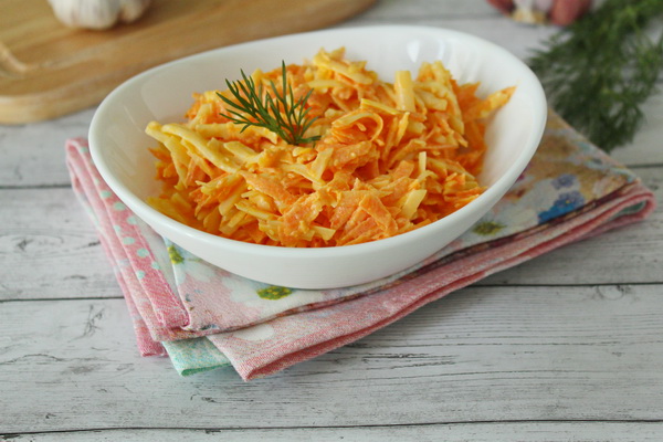 салат сыр морковь чеснок майонез рецепт с фото