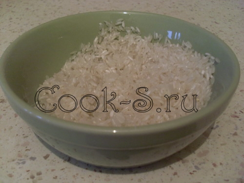 салат из печени трески - рис