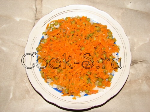 салат новогодняя ель - 5 слой - морковь