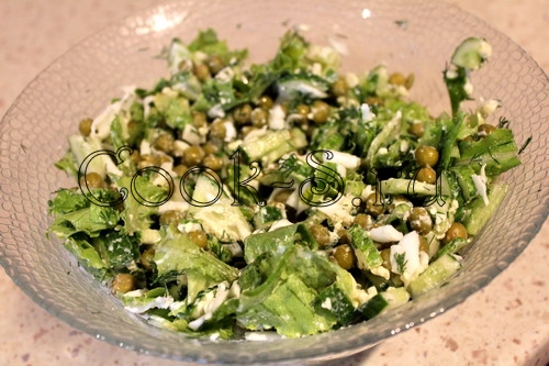 салат с зеленым горошком 