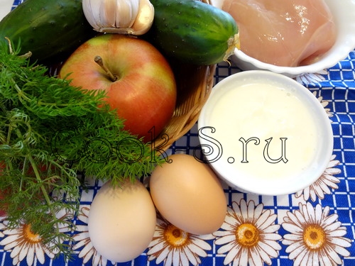 салат с яичными блинчиками - ингредиенты