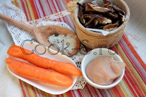 курица с сушеными грибами - ингредиенты