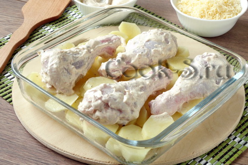 куриные голени в духовке с картошкой