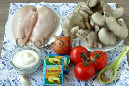 куриные отбивные в духовке с грибами и сыром - ингредиенты