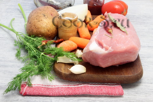 свинина с овощами в духовке - ингредиенты