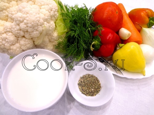 цветная капуста с овощами - ингредиенты