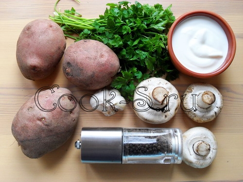 картофель фаршированный грибами - ингредиенты