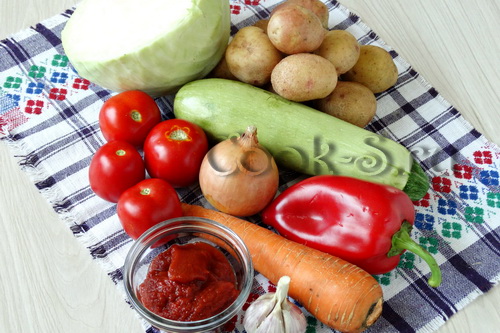 овощное рагу с картошкой - ингредиенты