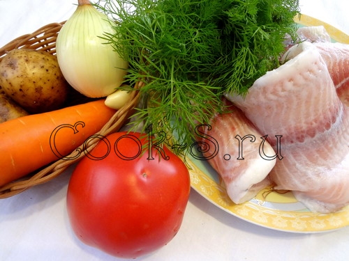рыбные котлеты с овощами - ингредиенты