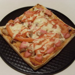 пицца из слоеного теста