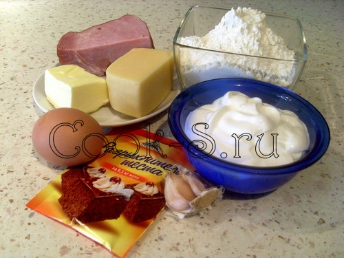 маффины с сыром и ветчиной - ингредиенты