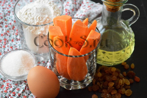 морковные кексы с изюмом - ингредиенты