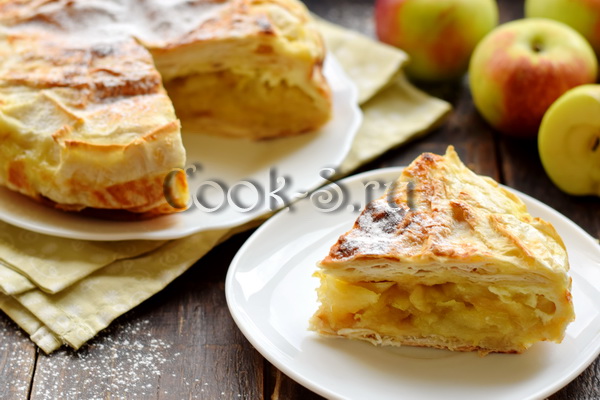 пирог из лаваша с яблоками