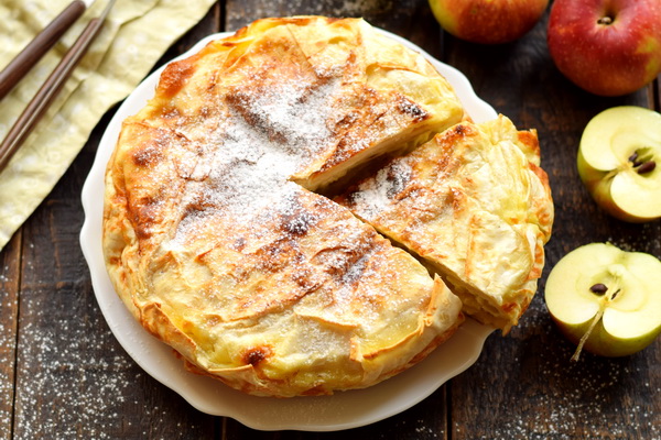 пирог из лаваша с яблоками рецепт с фото