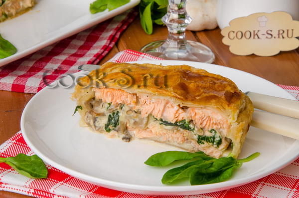 пирог с лососем и шпинатом рецепт с фото