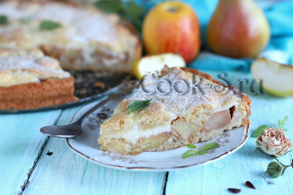пирог с яблоками и грушами
