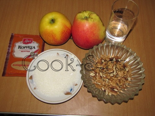 пирог с яблоками и орехами - ингредиенты